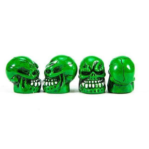 Planet Gates Green 4Pcs/Set Universal Skull Car Auto Wheel Tire Valve Stem Caps Dust Covers Modified Tire Valve Cap for Car, Motorcycle and Bicycle