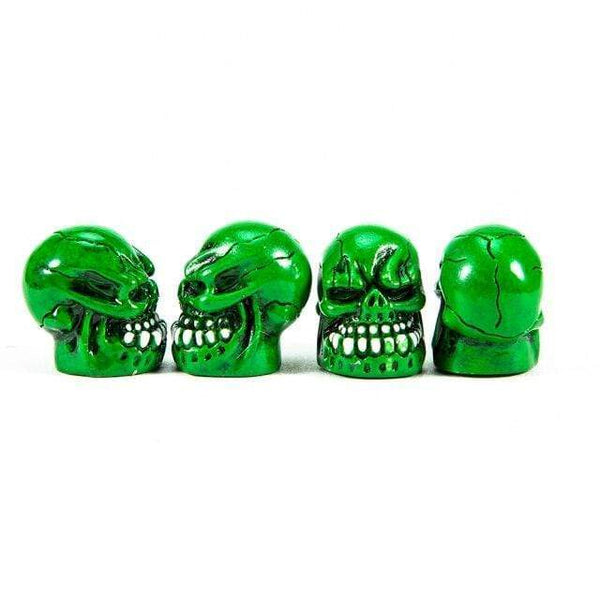 Planet Gates Green 4Pcs/Set Universal Skull Car Auto Wheel Tire Valve Stem Caps Dust Covers Modified Tire Valve Cap for Car, Motorcycle and Bicycle