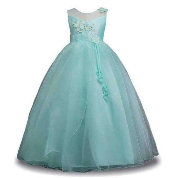Planet Gates Green / 5 Bridesmaid Wedding Flower Girls Dress For Girls Party Dresses Children Prom Princess Dresss Girl Costume 8 10 11 12 14 Year
