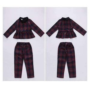 Children Girls clothing sets autumn teenage girls sport suit plaid suit school kids tracksuit for girls clothes two pieces 4~13T - Planet Gates