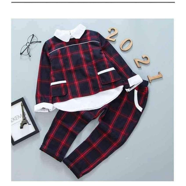 Planet Gates Green / 5 Children Girls clothing sets autumn teenage girls sport suit plaid suit school kids tracksuit for girls clothes two pieces 4~13T