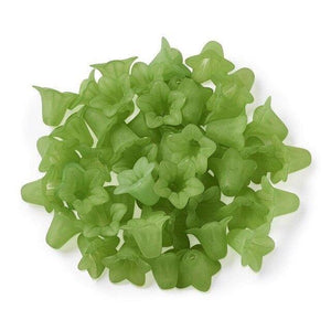 Planet Gates Green 50pcs Frosted Transparent Acrylic Flower Beads for Earrings Necklaces Bracelets jewelry Making DIY White Red 16x12mm hole: 1.5mm