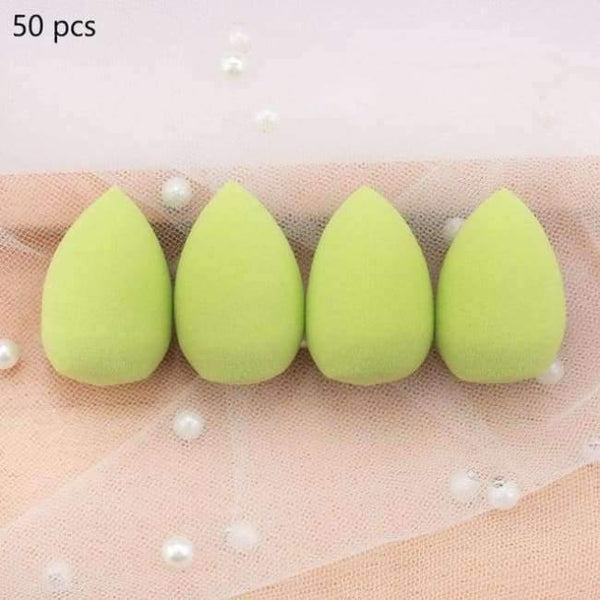 Planet Gates Green 50pcs Mini Makeup Sponge Water Drop Shape Makeup Soft Foundation puff Concealer Flawless Mixed cosmetic makeup sponge