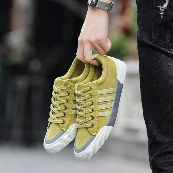 Planet Gates Green / 6.5 SHANTA Men Canvas Shoes 2018 Fashion Solid Color Men Vulcanized Shoes Lace-up Casual White Couple Shoes Men Sneakers