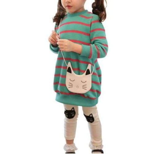 Planet Gates Green / 6 Autumn Winter Girls Clothes Set Teenage Girls Clothing Sets Strip T-Shirt+Pant 2pcs Kids Girl Sport Suit Children Clothes
