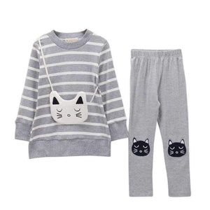 Planet Gates Green / 6 Autumn Winter Girls Clothes Set Teenage Girls Clothing Sets Strip T-Shirt+Pant 2pcs Kids Girl Sport Suit Children Clothes