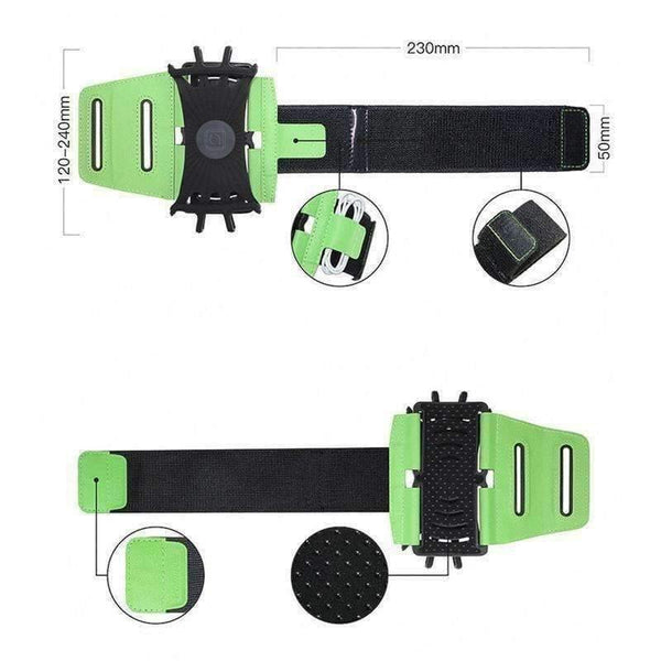 Planet Gates green 6 inch Universal Phone Holder Outdoor Sports Phone Bag 180 Rotation Cycling Armband Professional Fitness Arm Band Armbands