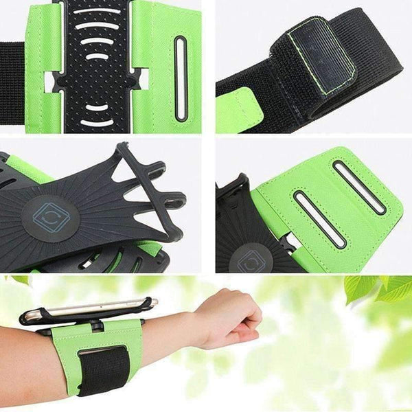 Planet Gates green 6 inch Universal Phone Holder Outdoor Sports Phone Bag 180 Rotation Cycling Armband Professional Fitness Arm Band Armbands