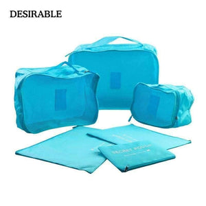Planet Gates Green 6 pcs Home Storage Bag Organization Polyester Packing Cube Travel Clothing Bags Laptop Bag Tidy Purse Closet Drawer Divider