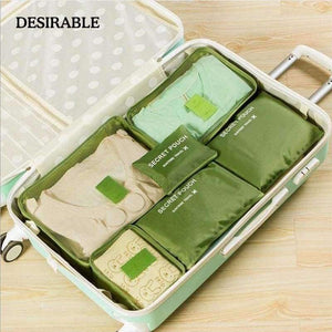 Planet Gates Green 6 pcs Home Storage Bag Organization Polyester Packing Cube Travel Clothing Bags Laptop Bag Tidy Purse Closet Drawer Divider