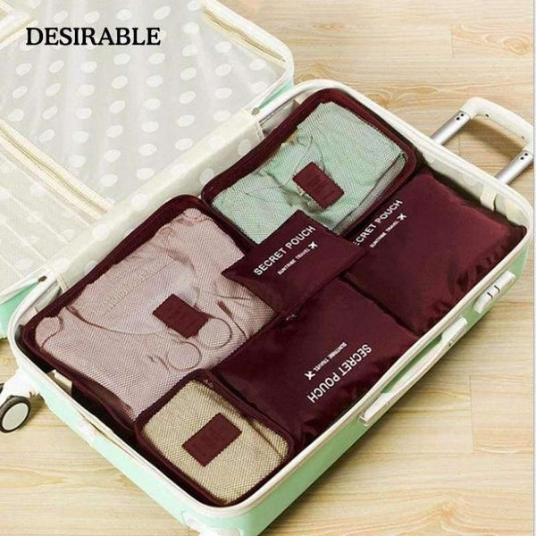 Planet Gates Green 6 pcs Home Storage Bag Organization Polyester Packing Cube Travel Clothing Bags Laptop Bag Tidy Purse Closet Drawer Divider