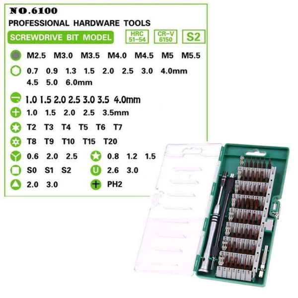 Planet Gates green 60 in 1 S2 Alloy Magnetic Screwdriver Set Precision multi-function Driver Electronics Repair Tool Kit for Cell Phone Tablet PC