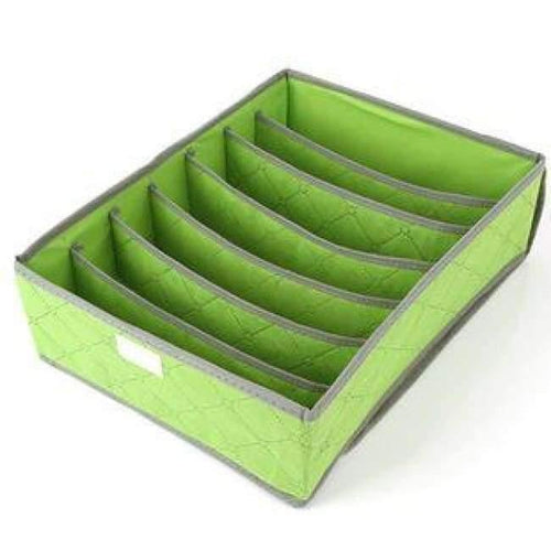 Planet Gates green 7 grids Underwear organization Non-woven foldable storage box for bra socks underwear storage various grid home organizer