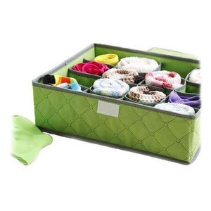Planet Gates green 7 grids Underwear organization Non-woven foldable storage box for bra socks underwear storage various grid home organizer