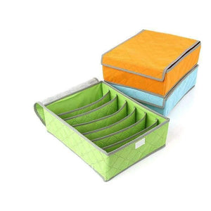 Planet Gates green 7 grids Underwear organization Non-woven foldable storage box for bra socks underwear storage various grid home organizer