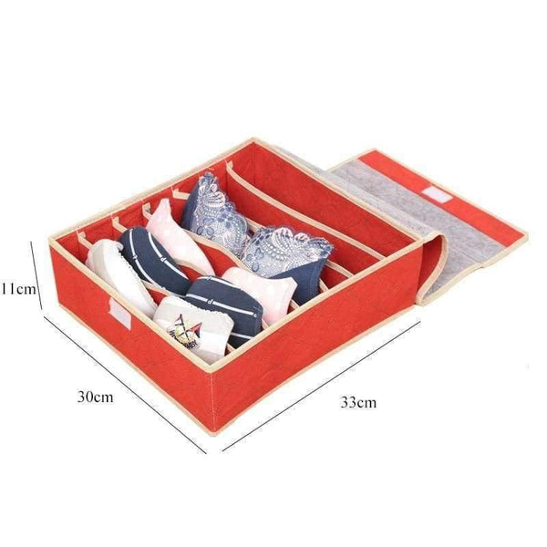 Planet Gates green 7 grids Underwear organization Non-woven foldable storage box for bra socks underwear storage various grid home organizer