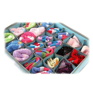 Planet Gates green 7 grids Underwear organization Non-woven foldable storage box for bra socks underwear storage various grid home organizer