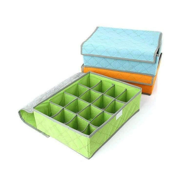 Planet Gates green 7 grids Underwear organization Non-woven foldable storage box for bra socks underwear storage various grid home organizer