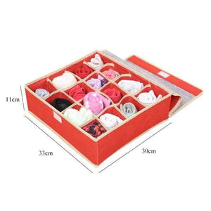 Planet Gates green 7 grids Underwear organization Non-woven foldable storage box for bra socks underwear storage various grid home organizer