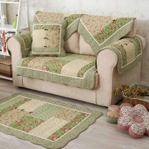 Planet Gates Green / 70x180cm 1 Pcs Winter Sofa Cover Cotton Green Floral Printed Hand Patchwork Quilting Sofa Mat Slip-resistant Home Sofa Towel Home Textile