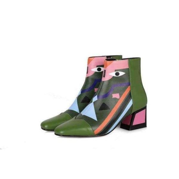 Planet Gates green 7cm / 11 FEDONAS Fashion Brand Women Ankle Snow Boots Warm High Heels Martin Shoes Woman Party Wedding Pumps Basic Genuine Leather Boots