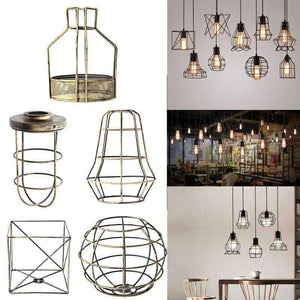 Planet Gates Green A Smuxi Retro Vintage Industrial Lamp Covers Pendant Trouble Light Bulb Guard Wire Cage Ceiling Hanging Bars Cafe Lamp Shade