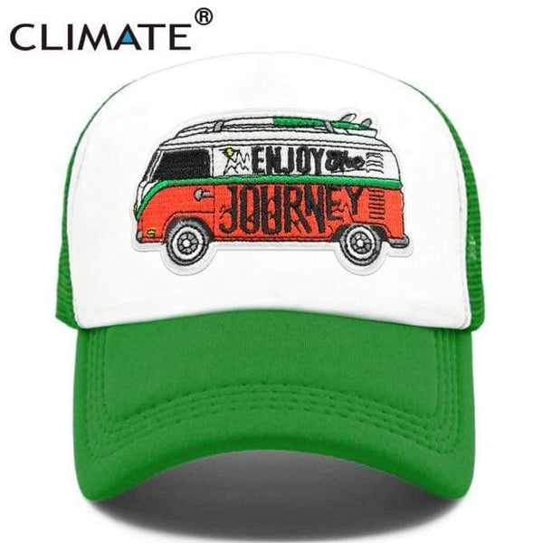 Planet Gates Green / Adult 55to59cm head Road Trip Cap Enjoy Drive Tour Trucker Cap Car Journey Vacation Mesh Cap Hip Hop Summer Hat Caps for Men Family Journey