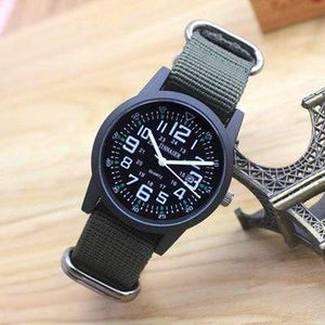 Planet Gates green and black Couples lovers women men quartz sports watches students Stripe canvas electronic waterproof wristwatches clock