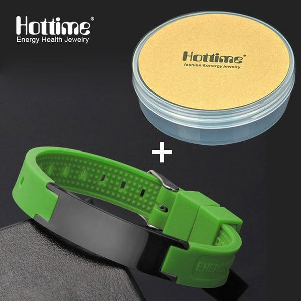 Planet Gates Green And Box Power Energy Wristbands Balance Ion Magnetic Therapy Fashion Silicone Bands Bracelets Therapy Body Keep Your Healty Healing Pain