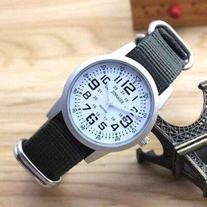 Planet Gates green and white Couples lovers women men quartz sports watches students Stripe canvas electronic waterproof wristwatches clock