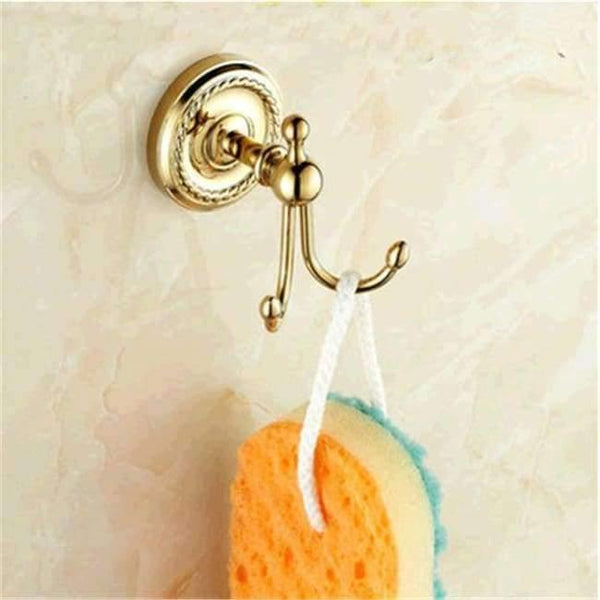 Planet Gates Green Antique Gold Brass Carved Bath Decoration Polished Bathroom Accessories Mounting Bath Hardware Set Bathroom Products