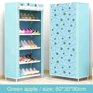 Planet Gates Green apple Shoe cabinet 6-layer 5-grid Non-woven fabrics large shoe rack organizer removable shoe storage for home furniture