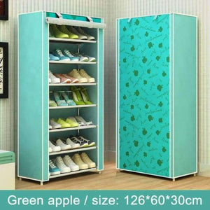 Planet Gates Green apple Shoe rack 8-layer 7-grid Non-woven fabrics large shoes rack stand removable shoe storage for home Living room furniture