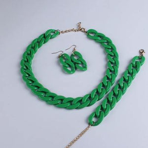 Fashion Acrylic Long Chain Necklace Bohemian Chunky Plastic Choker Collar Necklace Pendant For Women Bijoux Fashion Accessories