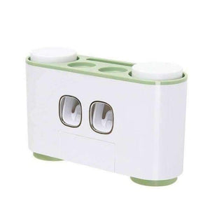 Planet Gates GREEN Automatic Toothpaste Dispenser Washing Set Toothpaste Squeezers Toothbrush Holder Cup Wall Mount Bath Set Bathroom Accessories