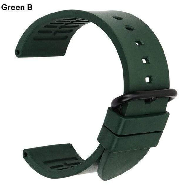Planet Gates Green B / 22mm 20mm 22mm 24mm fluororubber rubber watchbands orange sports smart watch band strap watch accessories bracelet belt