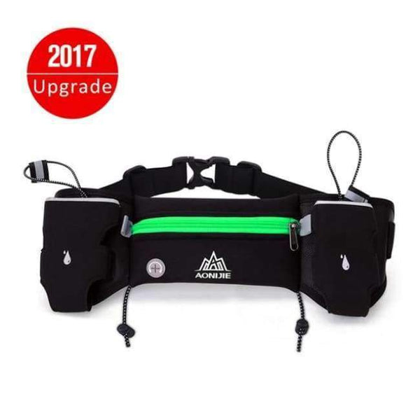 Planet Gates green B / China Runing waist bags Sports Hydration Belt Bottle Holder Fanny Pack Marathon Running Reflective Adjustable Waist Belt Bags