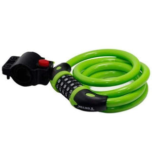Planet Gates Green Bike Lock 5 Digit Code Combination Bicycle Security Lock 1200 mm x 12 mm Steel Cable Spiral Bike Cycling Bicycle Lock