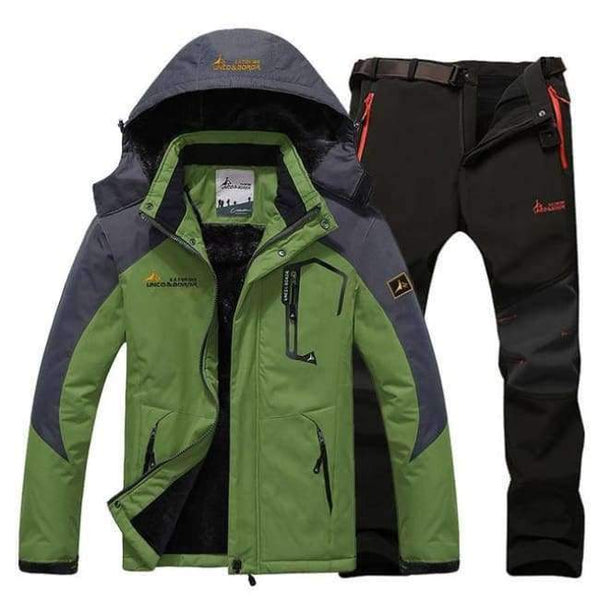 Planet Gates green black pant / XL Winter Ski Jacket suits Men Waterproof Fleece Snow Jacket Thermal Coat Outdoor Mountain Skiing Snowboard Jacket Pant suits L-5XL