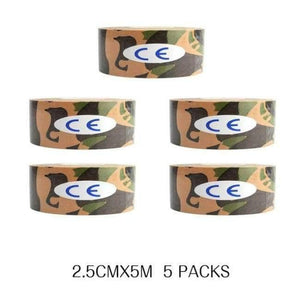 Planet Gates Green Camo 5 Pcs/lot Sport Safety Kinesiology Tape Roll Kinesio Muscle Adhesive Bandage Protective Gear Knee Elbow Brace Suppor 2.5cm*5m