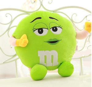 Candice Guo! Plush Toy Stuffed Doll Funny Expressions M&M's Chocolate Buttons Bean Cushion Creative Birthday Christmas Gift 1pc
