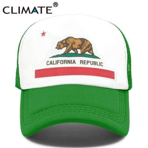 Planet Gates Green Cap / Adult 55to58cm Head California Trucker Cap Men Bear California Republic Flag Cap  Funny Hip Hop Hat Cap Cool Summer Mesh Cap Adult  Kids Kid