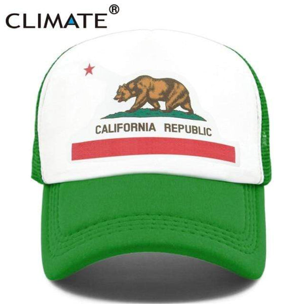 Planet Gates Green Cap / Adult 55to58cm Head California Trucker Cap Men Bear California Republic Flag Cap  Funny Hip Hop Hat Cap Cool Summer Mesh Cap Adult  Kids Kid