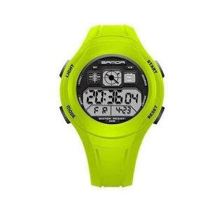 Planet Gates Green Children Watches LED Digital Multifunctional Waterproof Wristwatches Outdoor Sports Watches for Kids Boy Girls #331