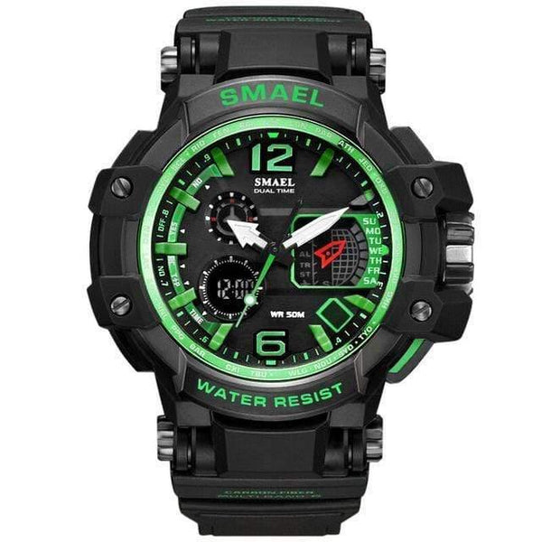 Planet Gates Green / China Men Watches White Sport Watch LED Digital 50M Waterproof Casual Watch S Shock Male Clock 1509 relogios masculino Watch Man
