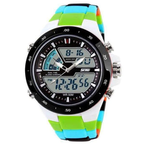 Planet Gates Green Color Band SKMEI Sports Watches Men Fashion Casual Digital Quartz Wristwatches Alarm 30M Waterproof Military Chrono Relogio Masculino 1016