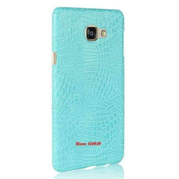Planet Gates Green Crocodile Snake Pattern Hard PC PU Leather Lether Phone Etui Coque Case For Samsung Galaxy A510 A5 2016 5.2 A510F A 510F