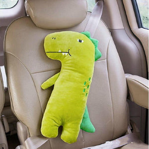 Planet Gates Green Dinosaur Car Seat Belt Cover Cartoon plush Kids Children Pillow Shoulder Pads Safety Positioner Padding Waist Cushion Styling