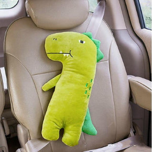 Planet Gates Green Dinosaur Car Seat Belt Cover Cartoon plush Kids Children Pillow Shoulder Pads Safety Positioner Padding Waist Cushion Styling