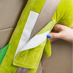 Planet Gates Green Dinosaur Car Seat Belt Cover Cartoon plush Kids Children Pillow Shoulder Pads Safety Positioner Padding Waist Cushion Styling